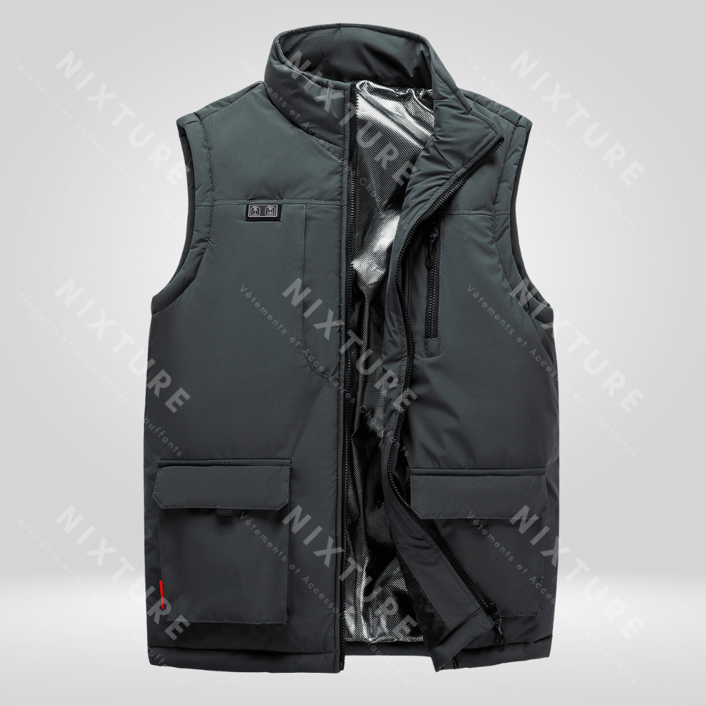 Gilet Chauffant à Onze Zones - Armée Verte -  confort thermique - Gilet Chauffant Armée Verte à 11 Zones de Chaleur