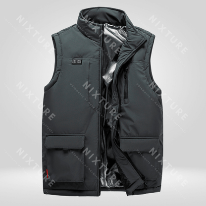 Gilet Chauffant à Onze Zones - Armée Verte -  confort thermique - Gilet Chauffant Armée Verte à 11 Zones de Chaleur