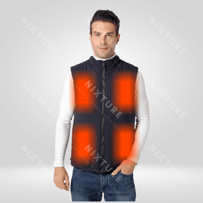 Gilet Chauffant à Onze Zones - Bleu -  bienfaits pour la santé - Gilet chauffant à 11 zones bleu pour confort et chaleur