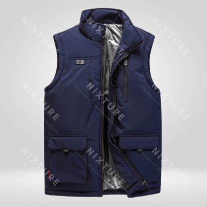 Gilet Chauffant à Onze Zones - Bleu -  contrôle de température - Gilet chauffant à 11 zones bleu pour confort et chaleur
