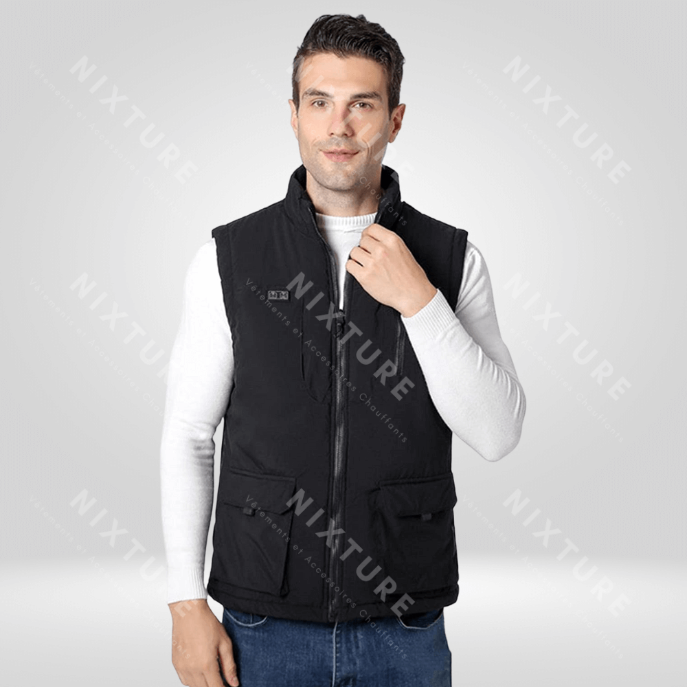 Gilet Chauffant à Onze Zones - Noir -  chaud et confortable - Gilet Chauffant à Onze Zones Noir pour un Confort Optimal