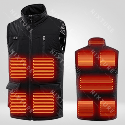 Gilet Chauffant à Onze Zones - Noir -  confort thermique - Gilet Chauffant à Onze Zones Noir pour un Confort Optimal