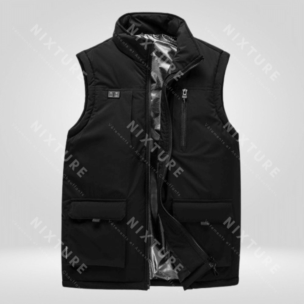 Gilet Chauffant à Onze Zones - Noir -  gilet en polyester - Gilet Chauffant à Onze Zones Noir pour un Confort Optimal