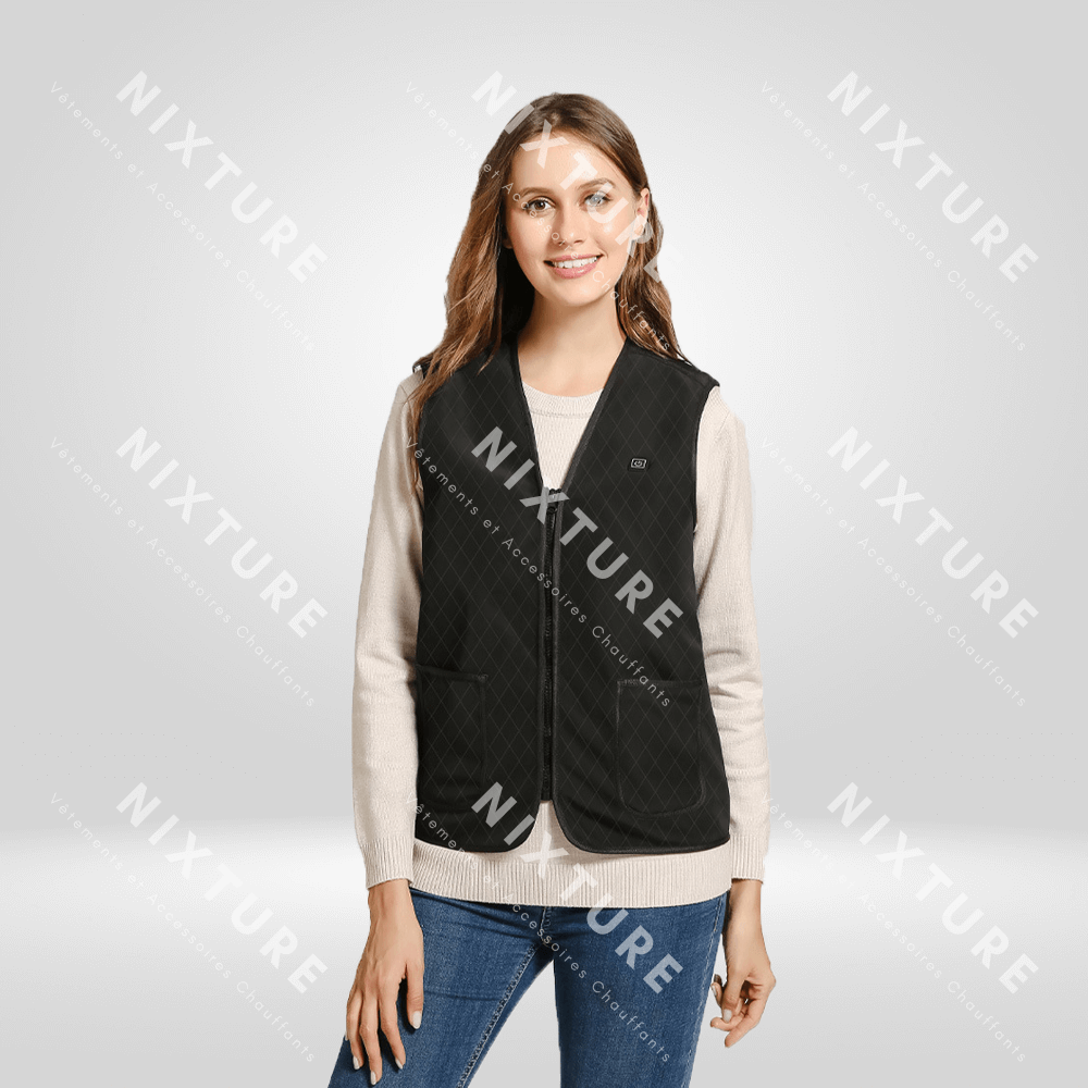 Gilet Chauffant Velours -  confort hiver - Gilet Chauffant Velours pour un Confort Optimal