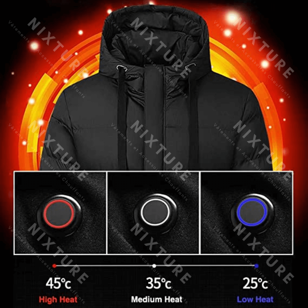 Manteau Doudoune Chauffante - Bleu -  manteau coupe-vent - Manteau Doudoune Chauffante Bleu pour l'hiver