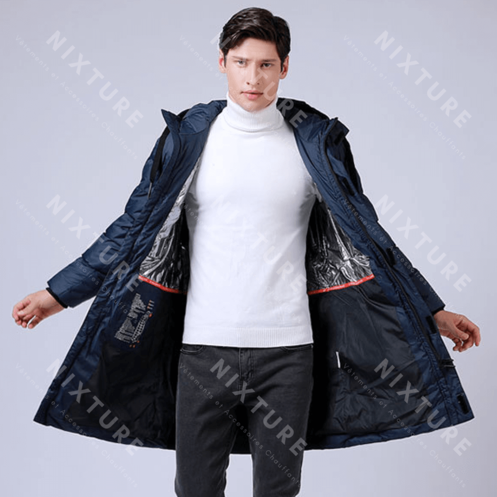 Manteau Doudoune Chauffante - Bleu - vêtement hiver - Manteau Doudoune Chauffante Bleu pour l'hiver