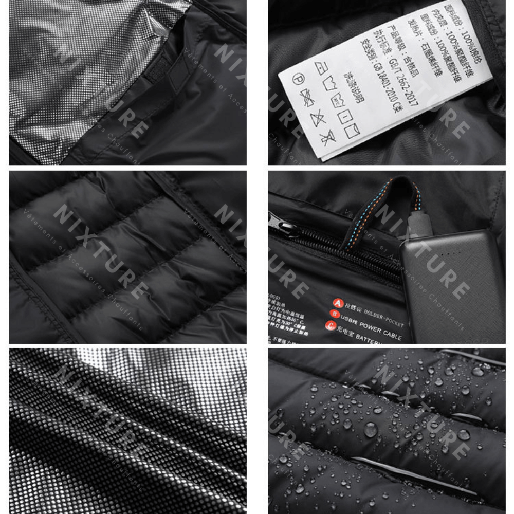 Nixture Doudoune Chauffante - Noir -  hiver - Doudoune Chauffante Noire pour un Hiver Confortable