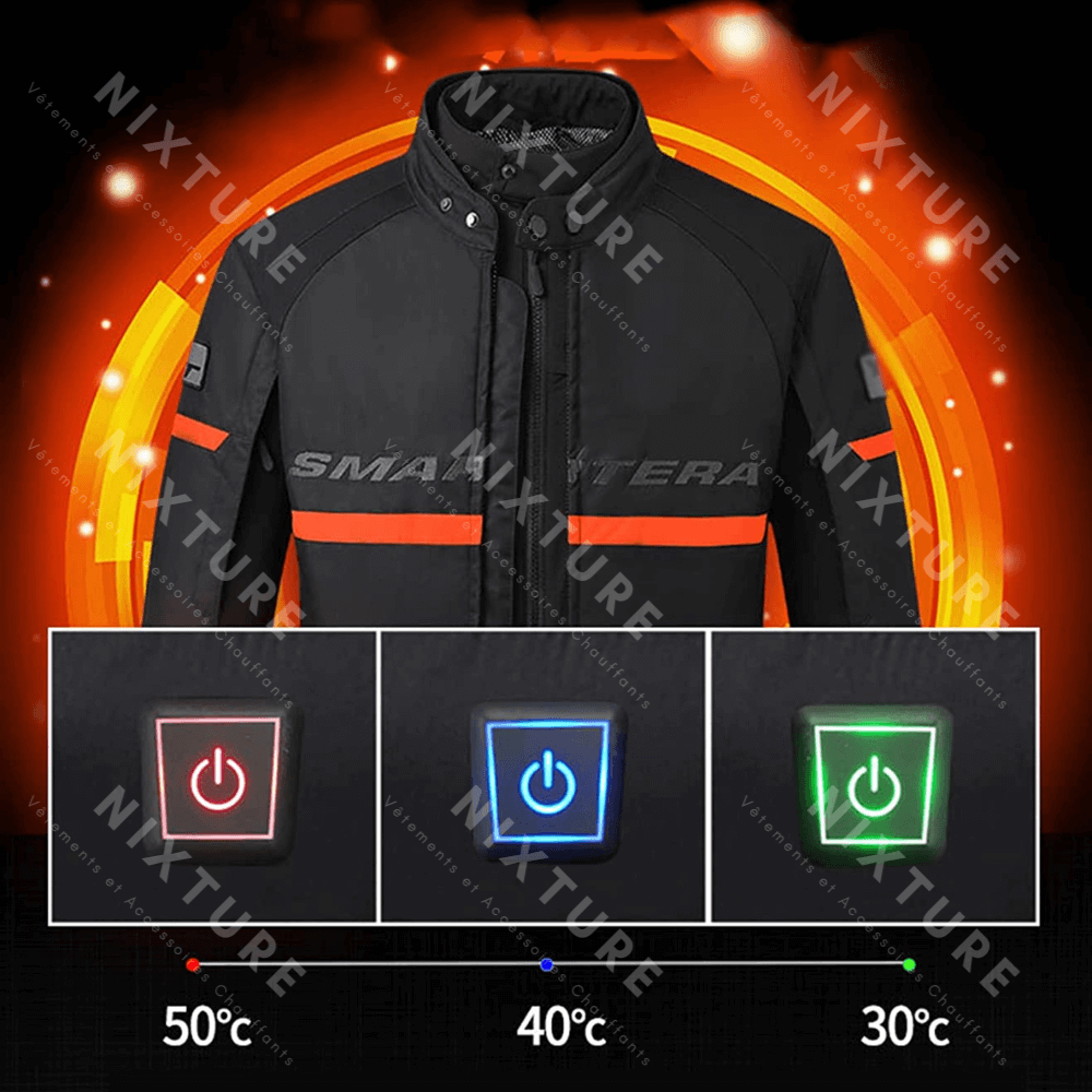 Veste de Moto Chauffante -  veste moto chauffante noire - Veste de Moto Chauffante avec Technologie Avancée